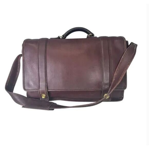 $438 COACH Vintage Briefcase Essex Bag 5274 Mahogany Brown Leather - Picture 4 of 11